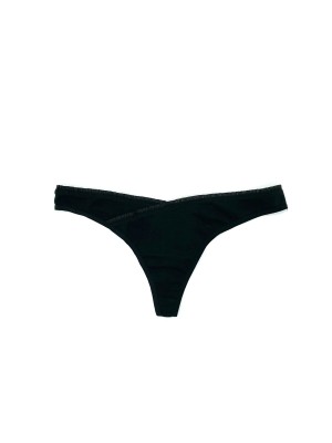 Трусики стрінги PINK Cotton Thong panty Black