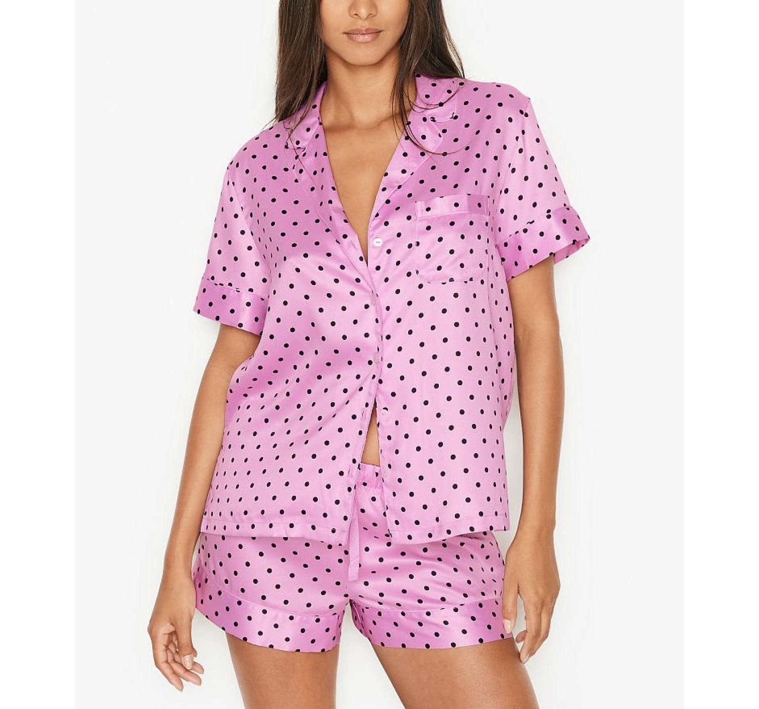Піжама Вікторія Сікрет Satin Short PJ Lilac Dot