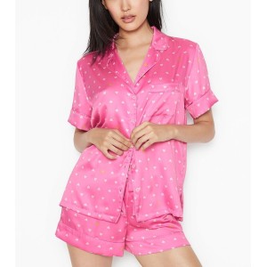 Піжама Вікторія Сікрет Satin Short PJ Set Pink Pop Heart
