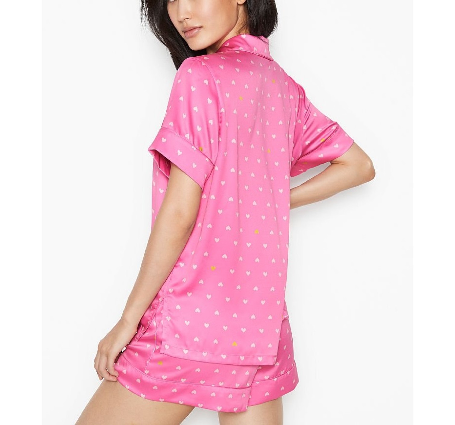 Піжама Вікторія Сікрет Satin Short PJ Set Pink Pop Heart