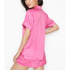 Піжама Вікторія Сікрет Satin Short PJ Set Pink Pop Heart