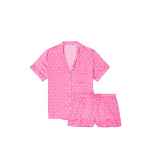 Піжама Вікторія Сікрет Satin Short PJ Set Pink Pop Heart