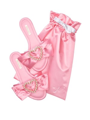 Домашні капці Victoria's Secret Satin Bow Baby Pink Slippers