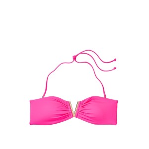 Купальник Вікторія Сікрет V-hardware Bandeau Shocking Pink