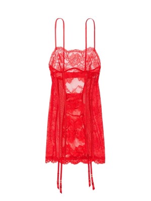 Пеньюар Victorias Secret Mixed Sheer Mesh & Lace Mini Slip