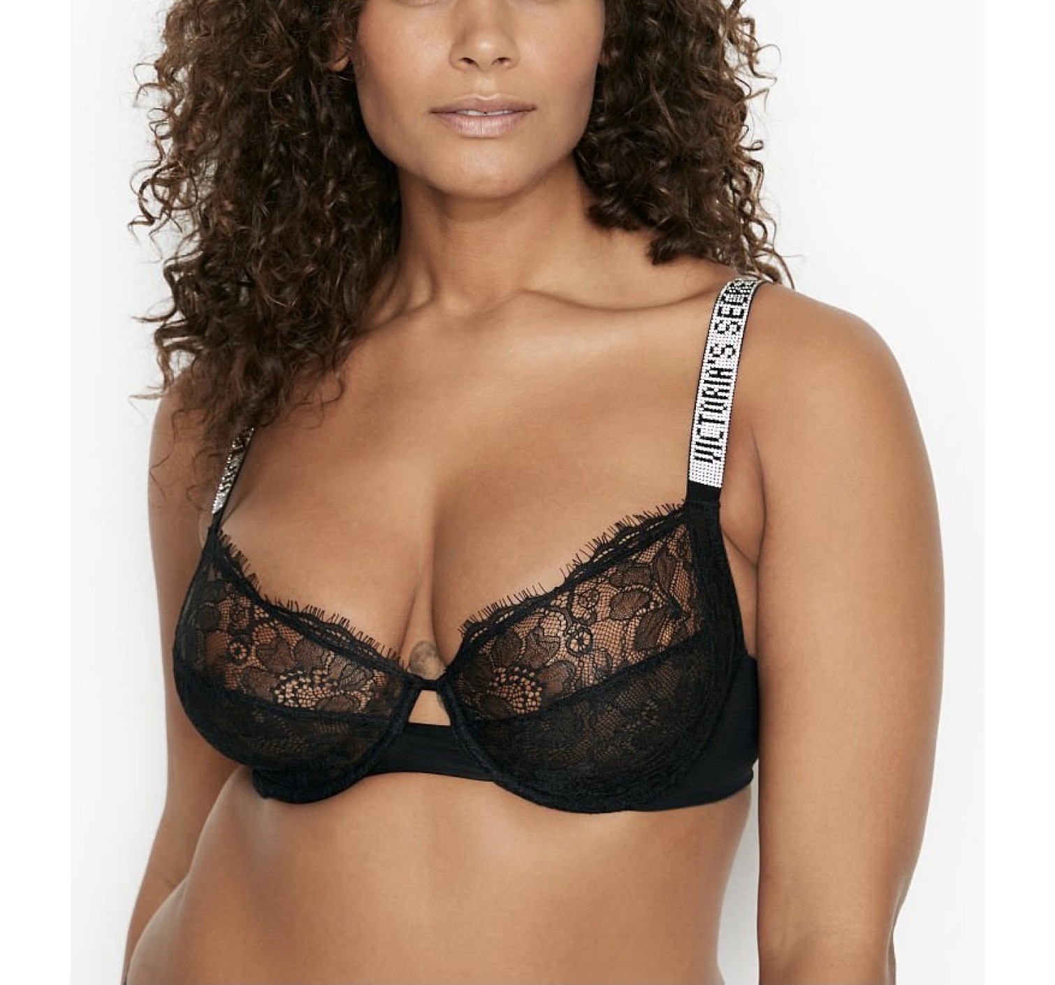 Комплект білизни Victoria's Secret Unlined Lace Shine Strap 3-Piece Full Cup Demi Bra