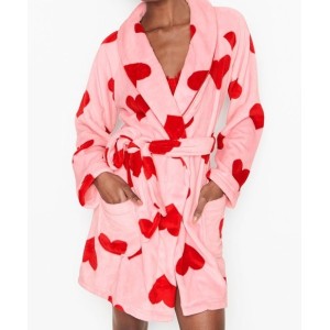 Халат Victoria’s Secret Short Cozy Robe Red Hearts❤️