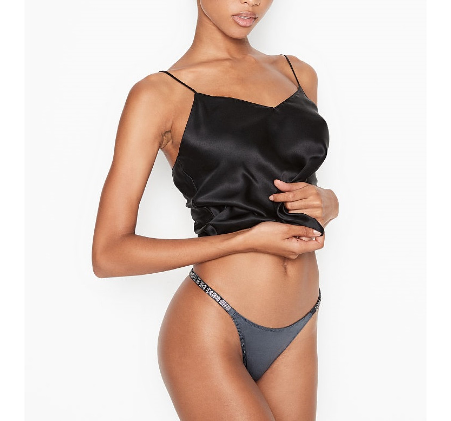 Комплект белья со стразами Victoria’s Secret Very Sexy Shine Strap Skinny Logo