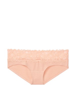 Трусики Victoria's Secret Hiphugger Cotton з мереживом