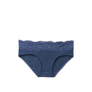 Трусики Victoria's Secret Hiphugger Cotton з мереживом Night Blue