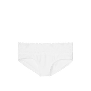 Трусики Victoria's Secret Hiphugger Cotton з мереживом White