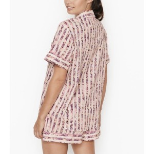 Піжама Victoria's Secret Cotton Short PJ Set Pink Floral Stripe