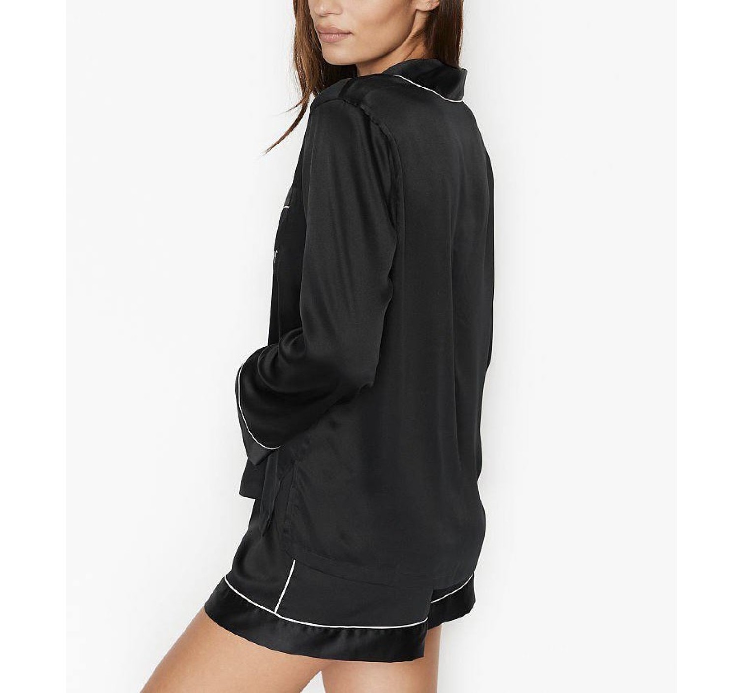 Сатинова піжама Victoria's Secret The Satin Short PJ Set Black