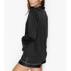 Сатинова піжама Victoria's Secret The Satin Short PJ Set Black