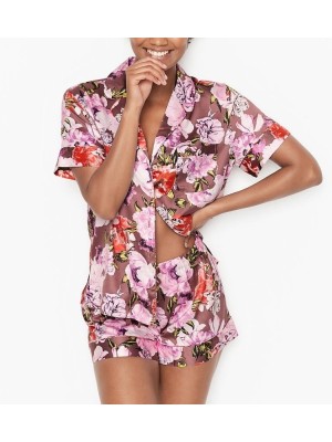 Пижама VS Satin Short PJ Set Flower print