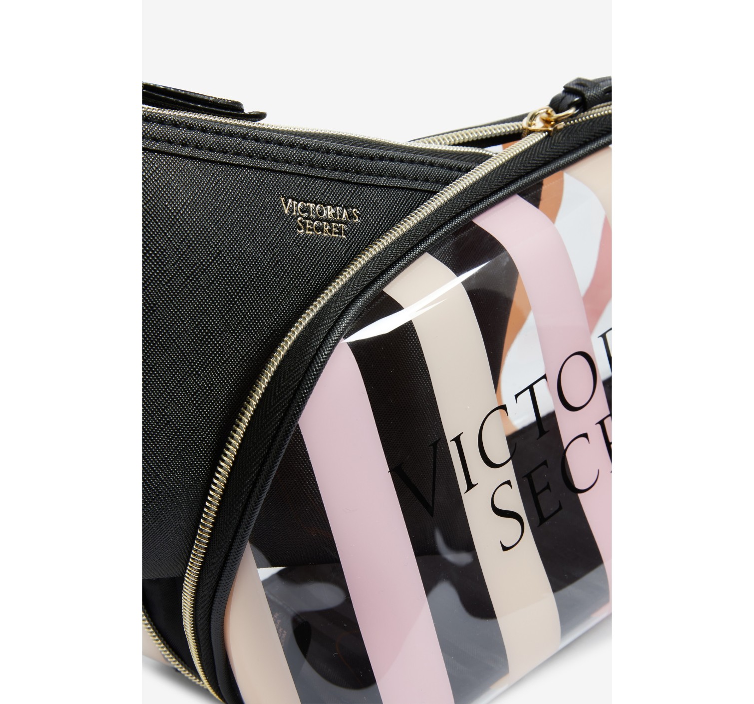 Victoria's Secret signature stripe beauty bag 2в1