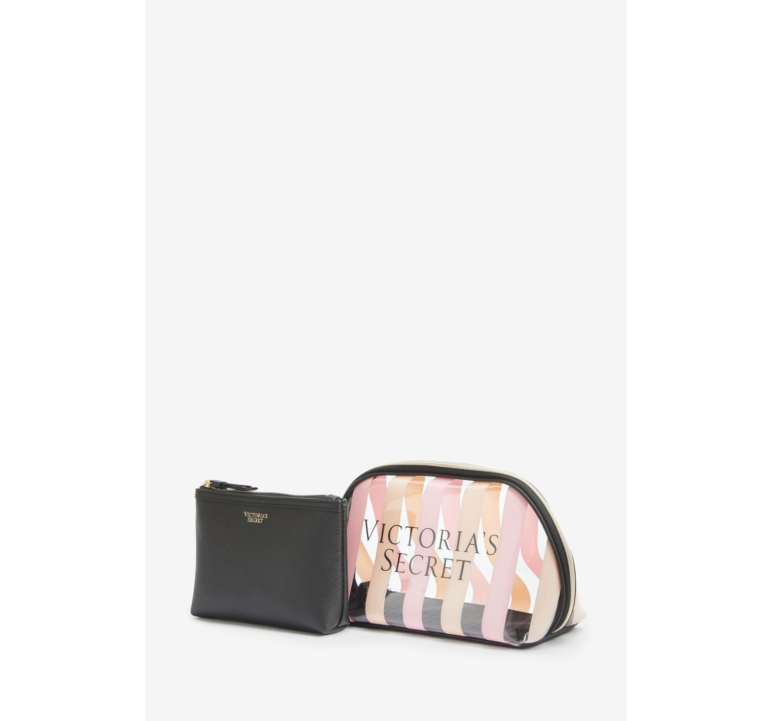 Victoria's Secret signature stripe beauty bag 2в1
