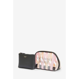 Victoria's Secret signature stripe beauty bag 2в1