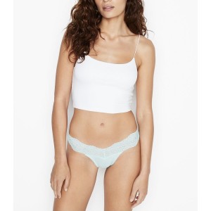 Бавовняні Трусики Стрінги VS PINK Cotton Thong Panty Mint