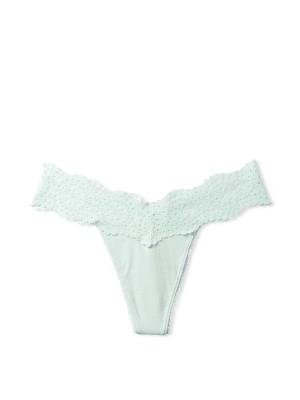 Бавовняні Трусики Стрінги VS PINK Cotton Thong Panty Mint