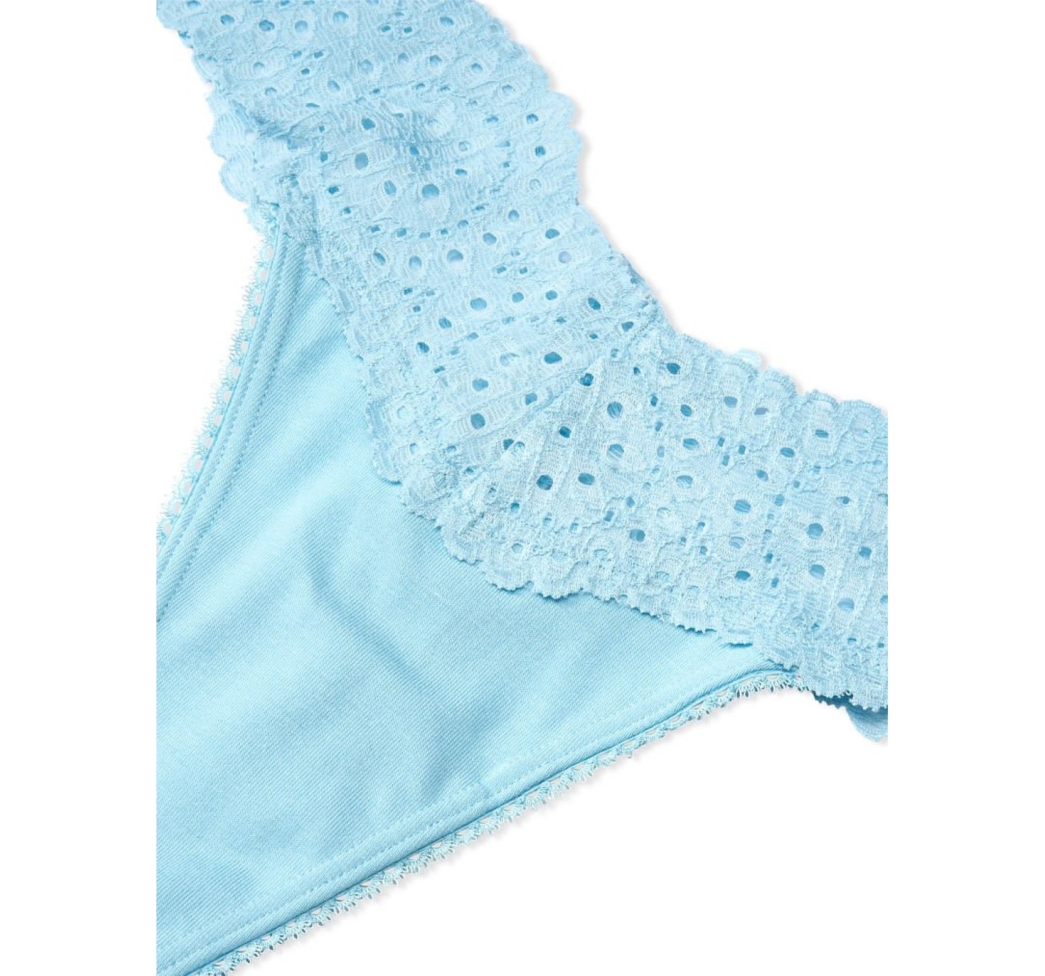 Бавовняні Трусики Стрінги VS PINK Cotton Thong Panty Blue