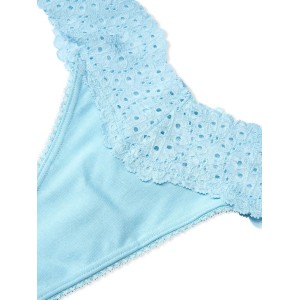Бавовняні Трусики Стрінги VS PINK Cotton Thong Panty Blue