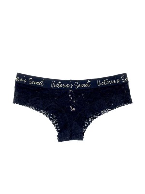 Трусики чики Вікторія Сікрет Lace Cheeky panty logo VS