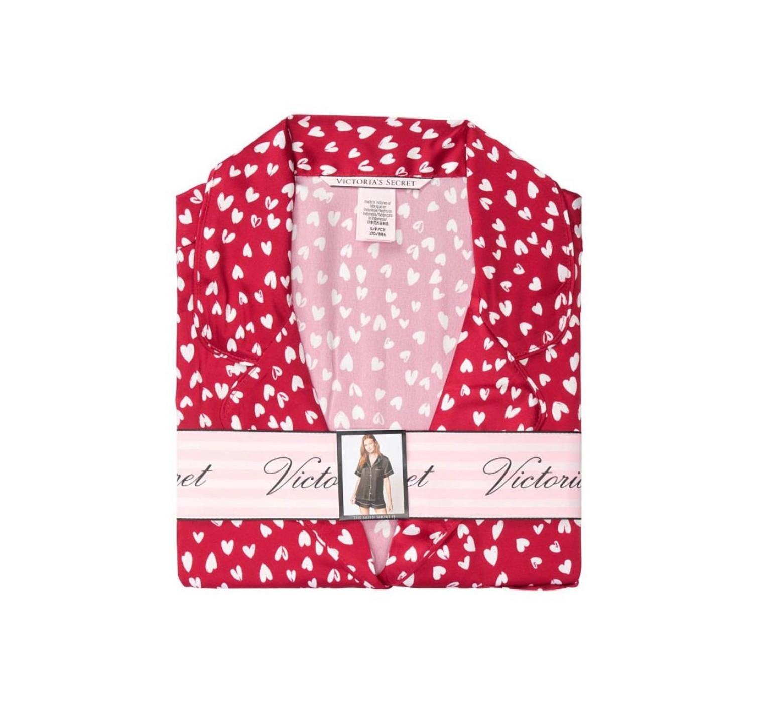 Сатинова піжама VS Satin Short Pj set Red Hearts