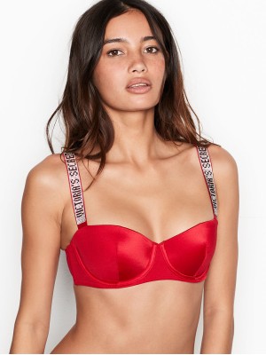 Бюстгальтер Victoria’s Secret Lux bra Balconette  Embellished Straps RED