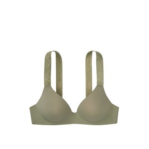 Бюстгальтер Victoria’s Secret Logo Bra Lightly Lined Wireless Green Soutien-Gorgesans