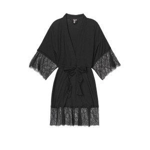 Халат Victoria’s Secret Super soft Black Lace Trim Kimono