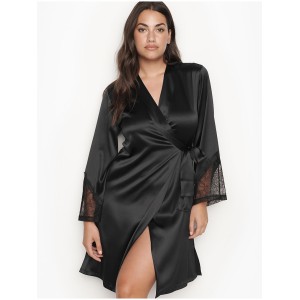 Халат Victoria’s Secret Satin Black Lace
