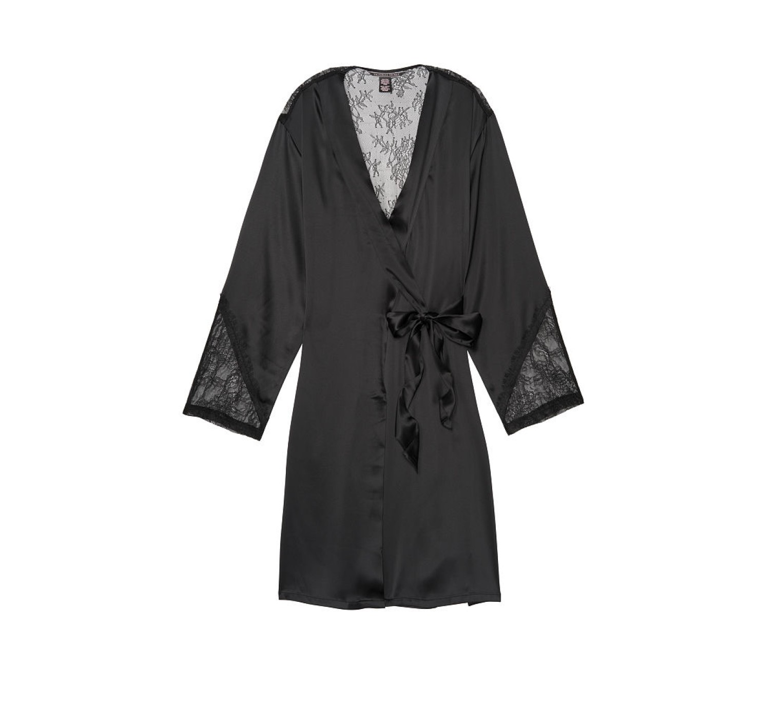 Халат Victoria’s Secret Satin Black Lace