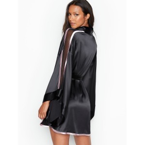 Халат Victoria’s Secret Satin Black & Pink