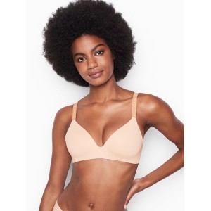 Бюстгальтер Victoria’s Secret Logo Bra Lightly Lined Wireless Champagne