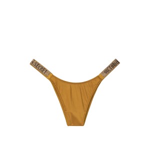 Трусики Victoria’s Secret Very Sexy Crystal Logo Shine Strap Brazilian Panty Bronzed Olive