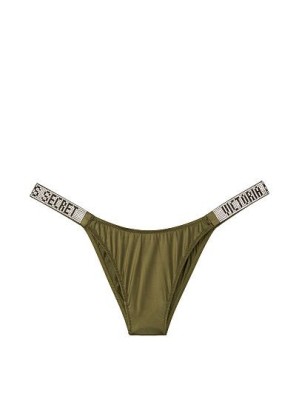 Трусики Victoria’s Secret Very Sexy Crystal Logo Shine Strap Brazilian Panty Forest night