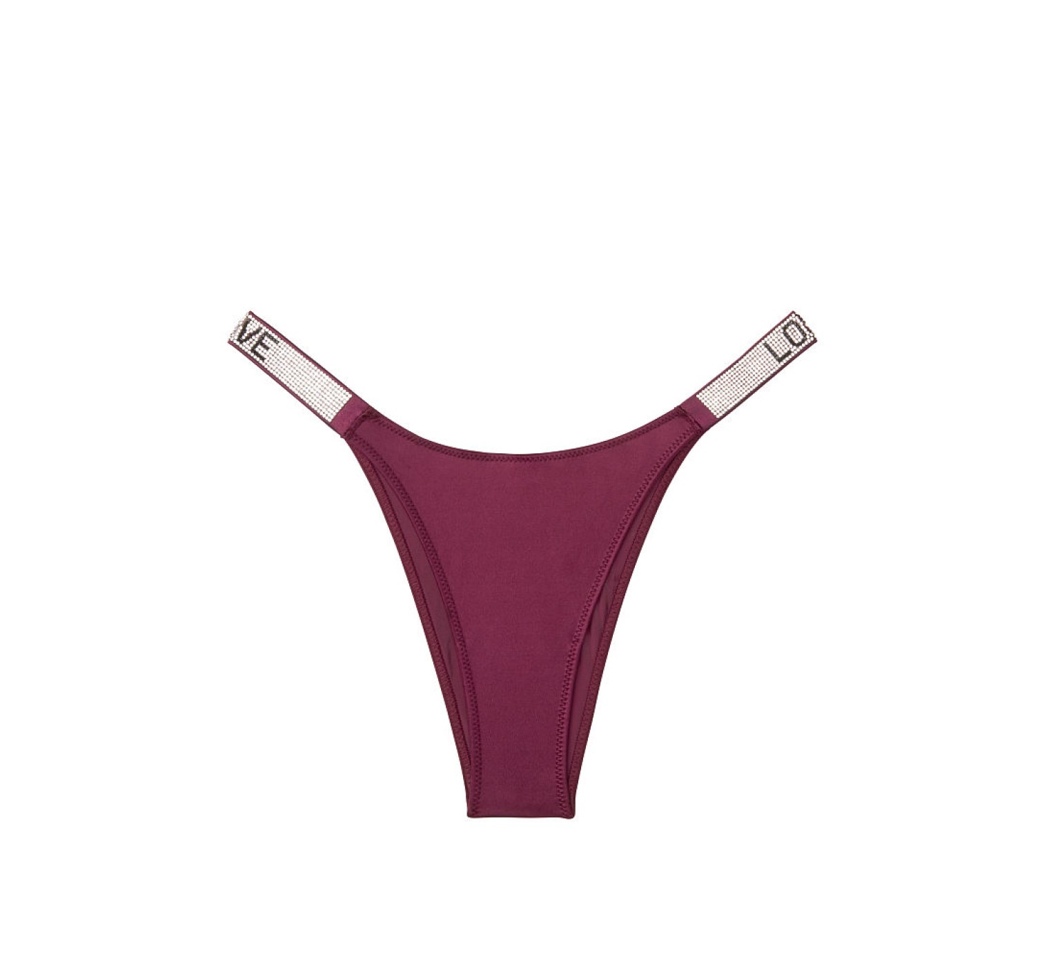 Трусики Victoria’s Secret Very Sexy Crystal Logo LOVE Shine Strap Brazilian Panty Bordo