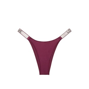 Трусики Victoria’s Secret Very Sexy Crystal Logo LOVE Shine Strap Brazilian Panty Bordo