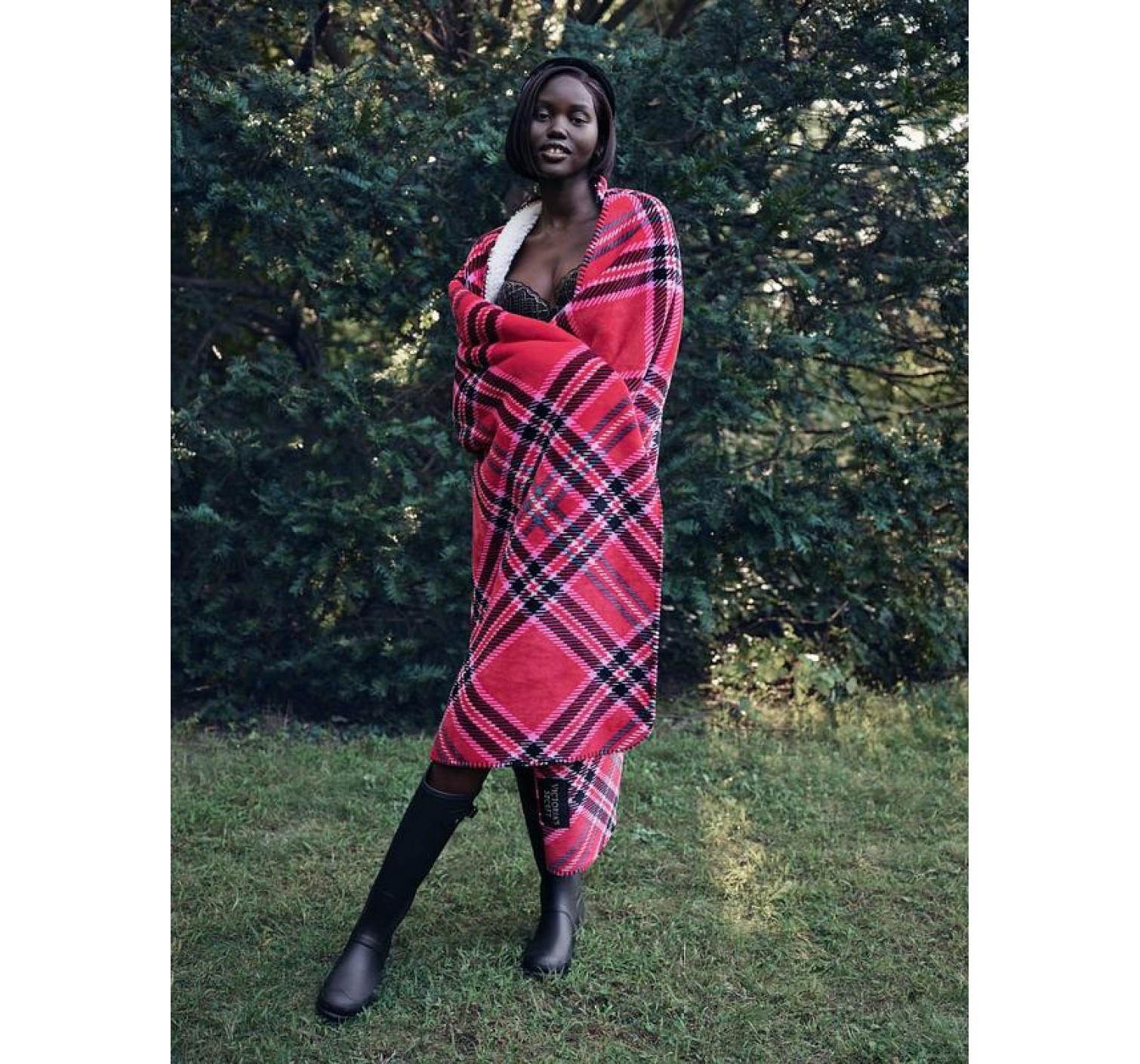 Плед Plush Fleece Blanket Bright Tartan print