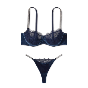 Комплект белья Виктория Сикрет Very Sexy  Velvet Blue Push-up Bra set