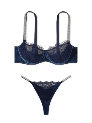 Комплект білизни Вікторія Сікрет Very Sexy  Velvet Blue Push-up Bra set