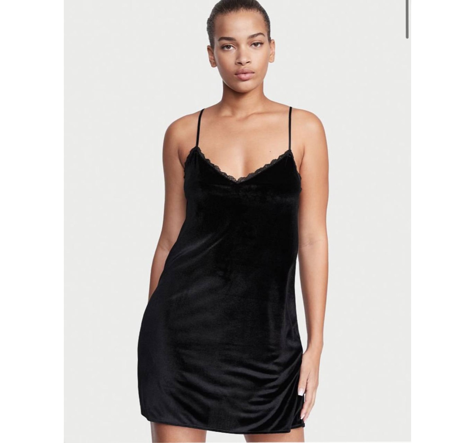 Пеньюар Victoria’s Secret Black Velvet Slip