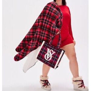 Плед Plush Fleece Blanket Bright Tartan print