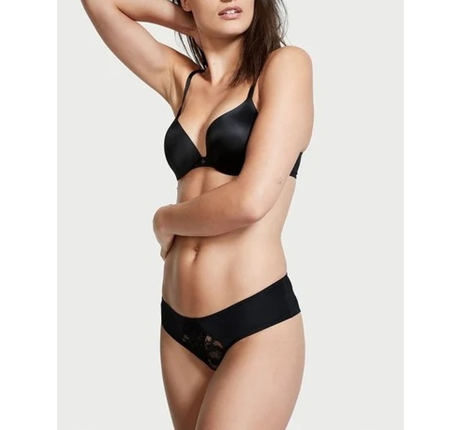 Трусики Lace Ouvert Cheeky Panty Black