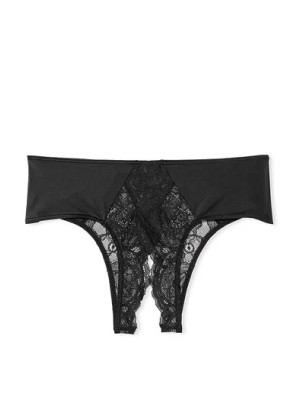 Трусики Lace Ouvert Cheeky Panty Black