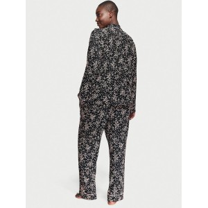 Пижама Modal Long Pj Set Black Pinky mini hearts