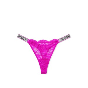 Трусики стринги Fuchsia Lace Shine Strap hong panty