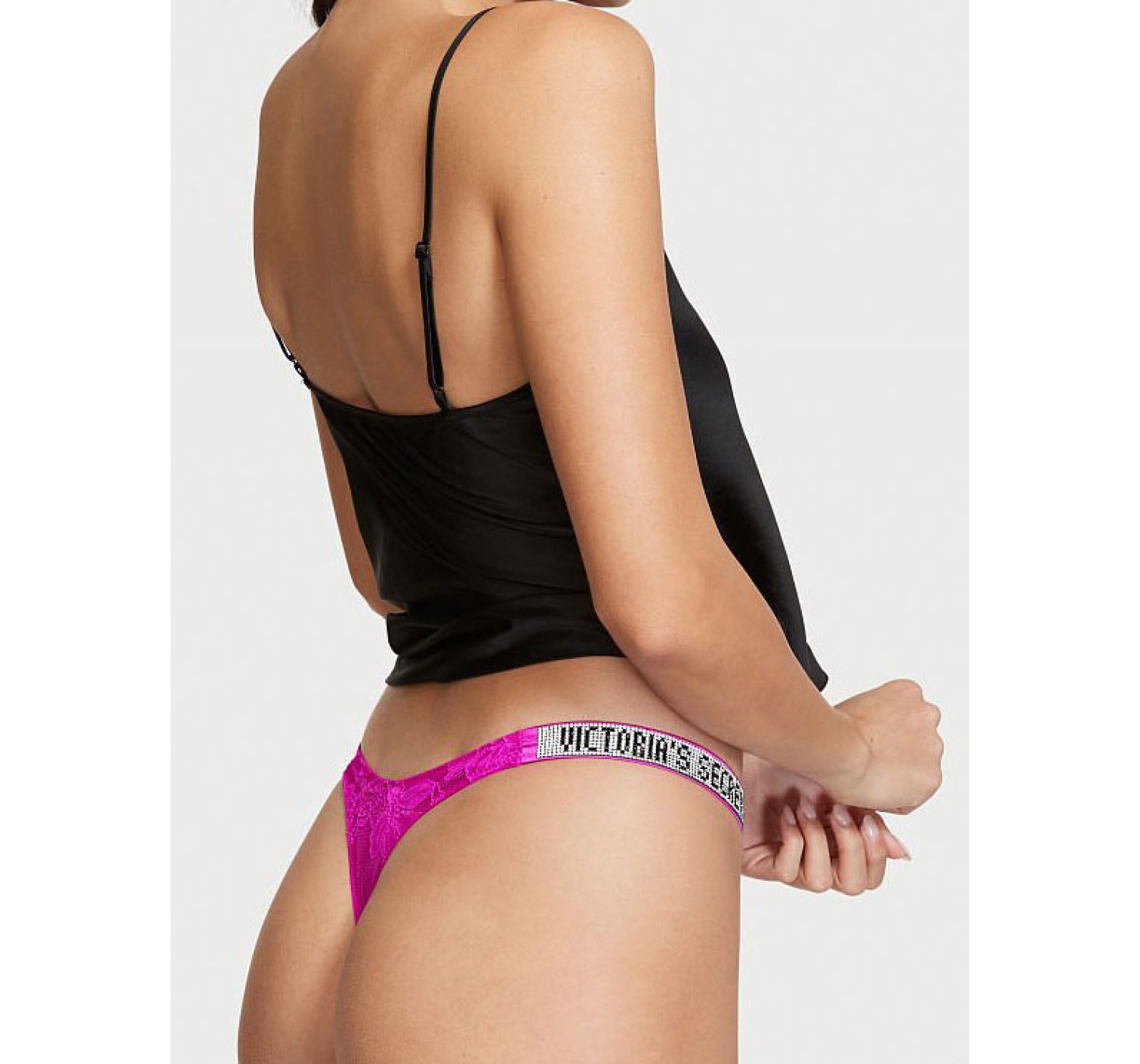 Трусики стринги Fuchsia Lace Shine Strap hong panty