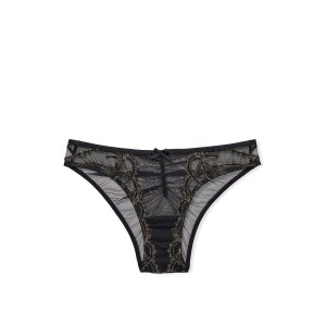 Комплект Very Sexy Black Gold Lace Embroidered Push Up Bra